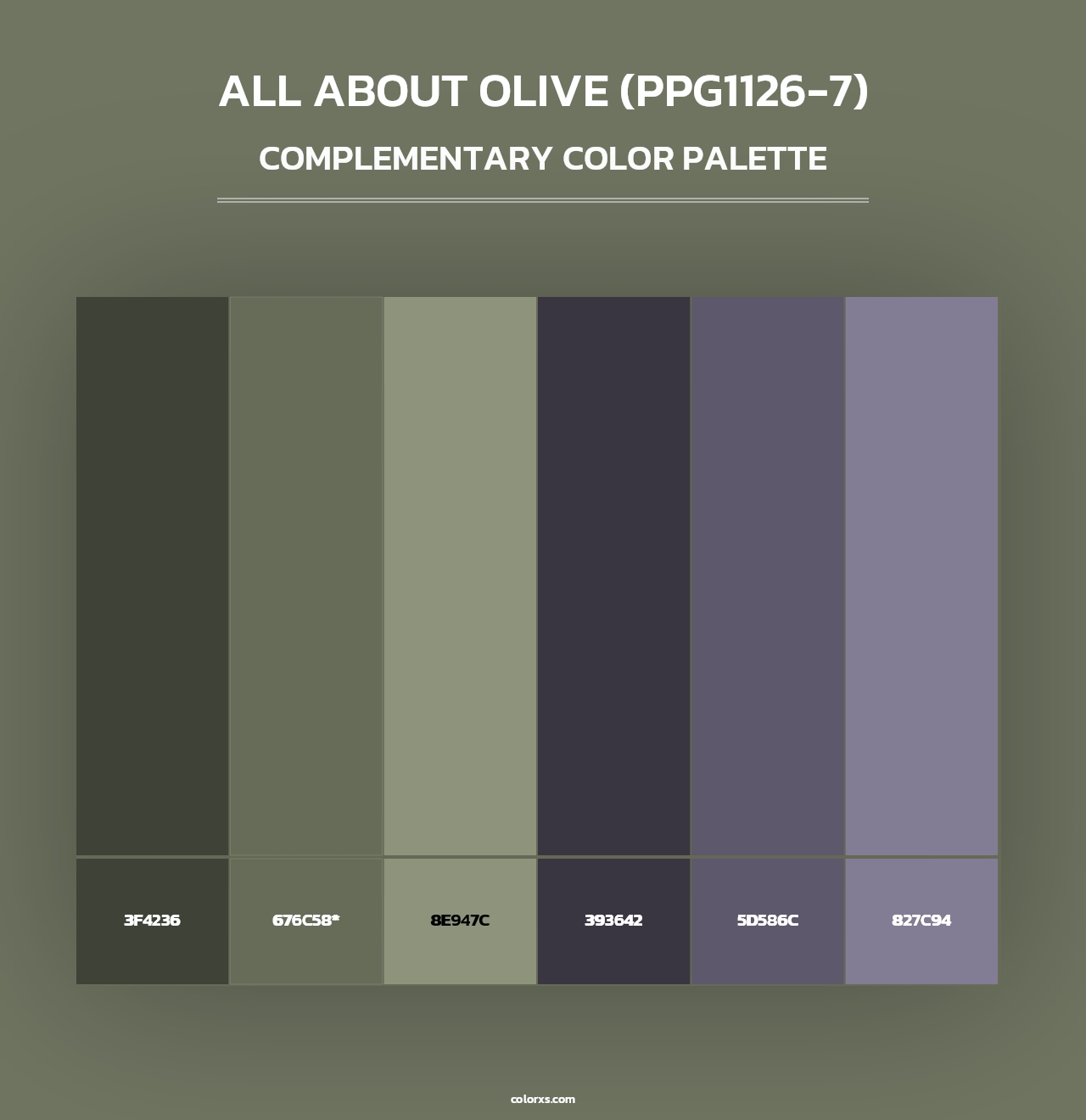 All About Olive (PPG1126-7) - Complementary Color Palette