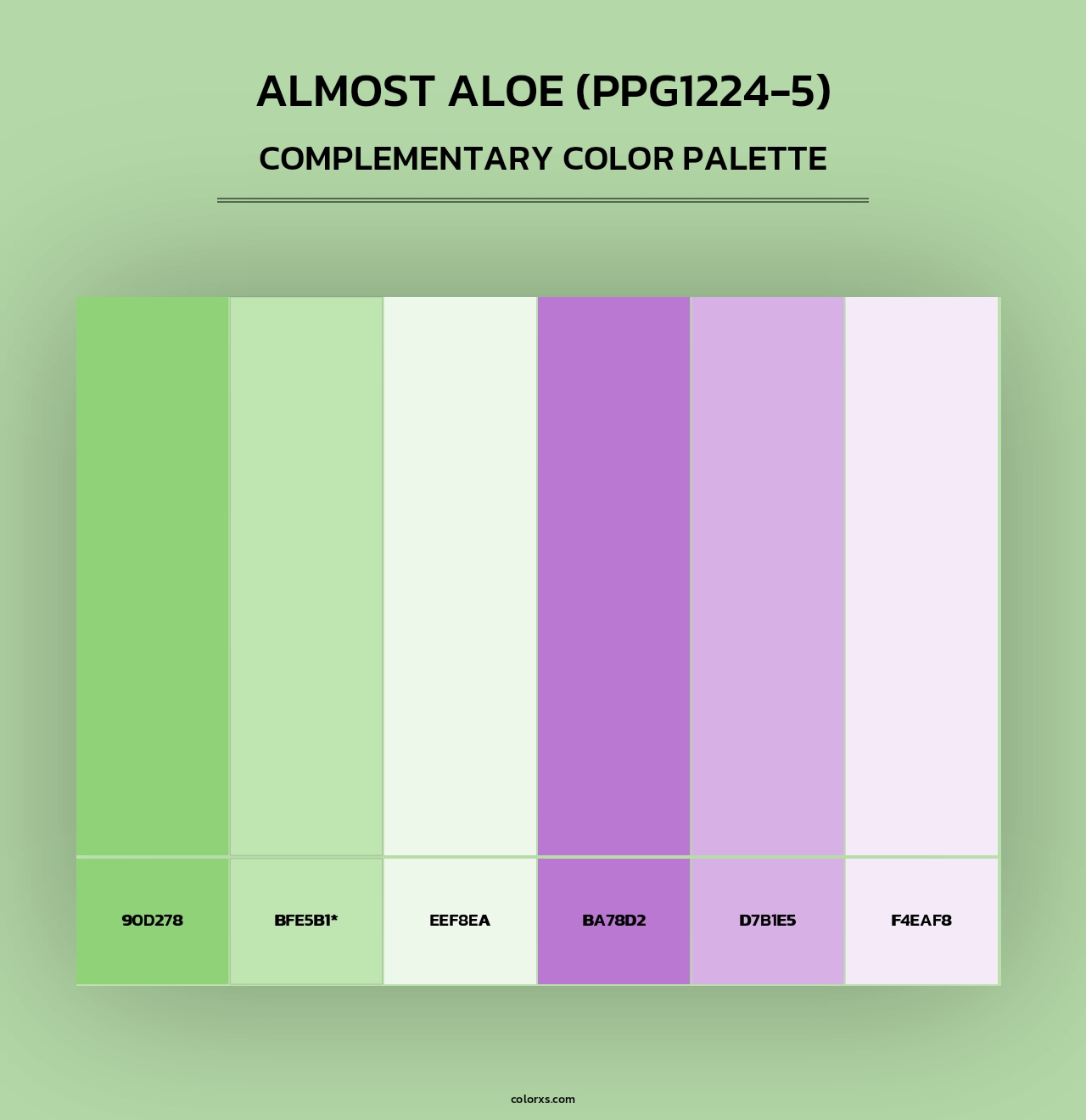 Almost Aloe (PPG1224-5) - Complementary Color Palette