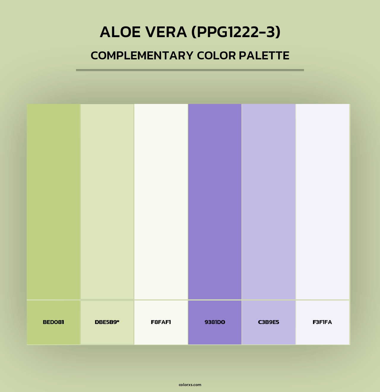Aloe Vera (PPG1222-3) - Complementary Color Palette
