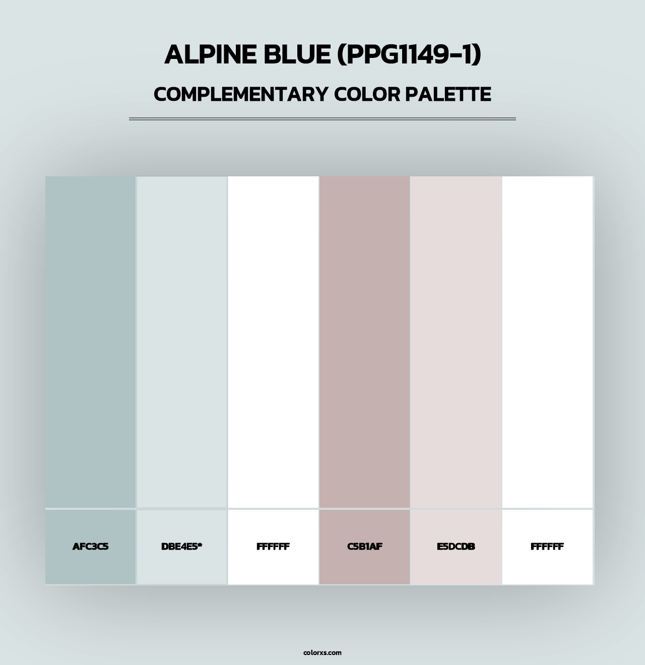 Alpine Blue (PPG1149-1) - Complementary Color Palette