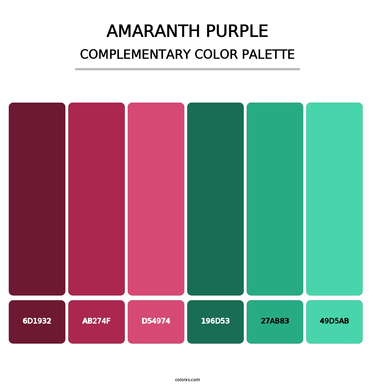 Amaranth Purple - Complementary Color Palette