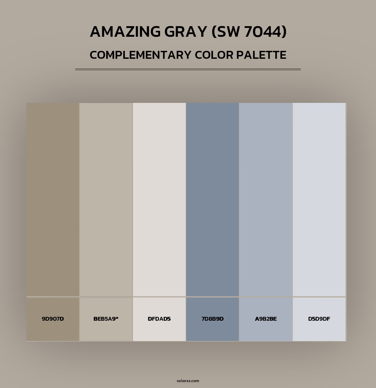 Amazing Gray (SW 7044) - Complementary Color Palette