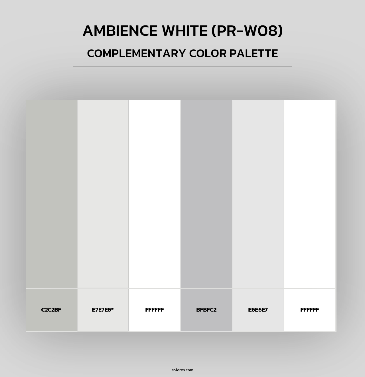 Ambience White (PR-W08) - Complementary Color Palette