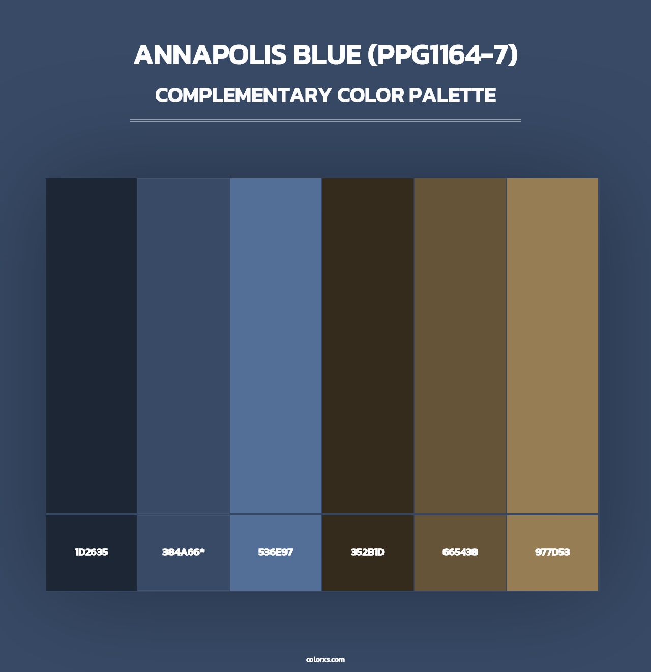 Annapolis Blue (PPG1164-7) - Complementary Color Palette