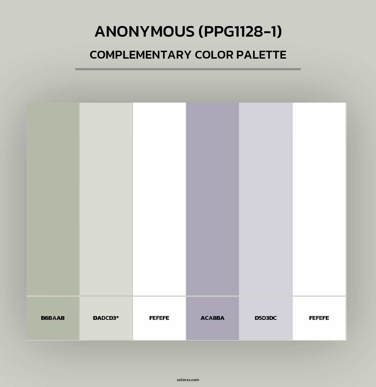 Anonymous (PPG1128-1) - Complementary Color Palette