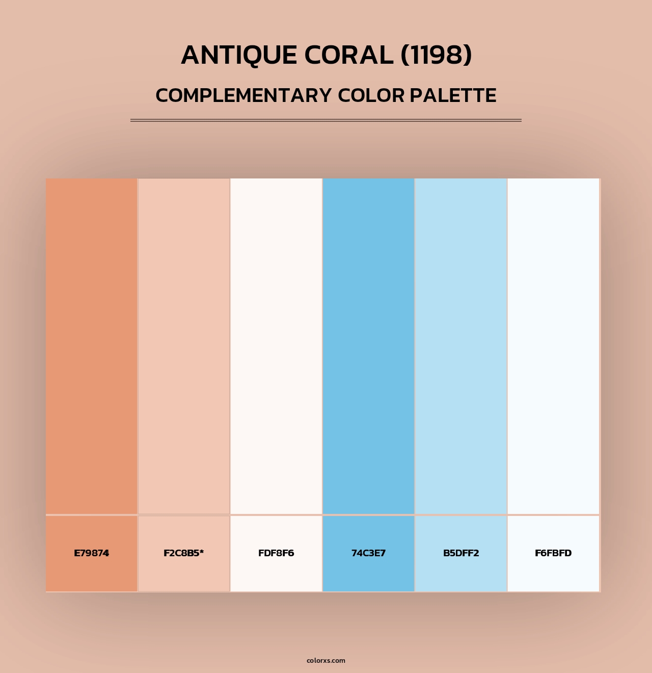 Antique Coral (1198) - Complementary Color Palette