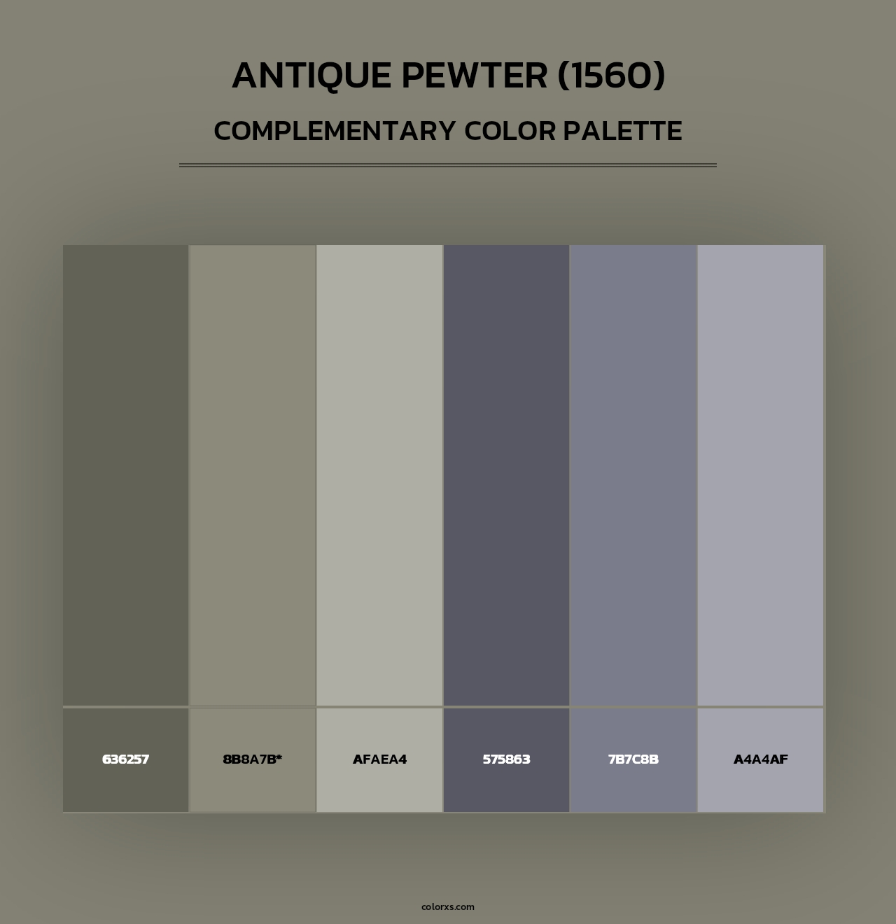 Antique Pewter (1560) - Complementary Color Palette