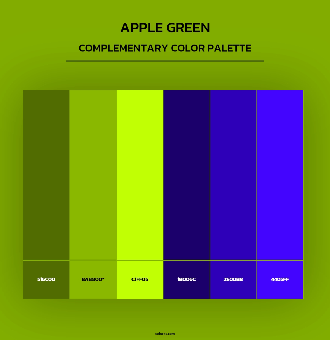 Apple Green - Complementary Color Palette