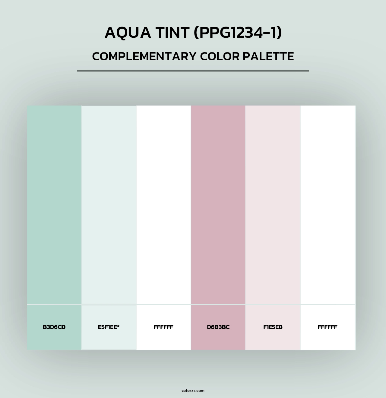 Aqua Tint (PPG1234-1) - Complementary Color Palette