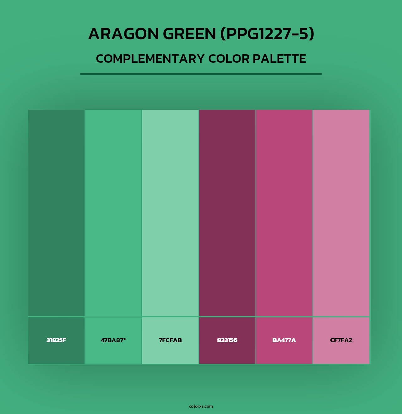 Aragon Green (PPG1227-5) - Complementary Color Palette