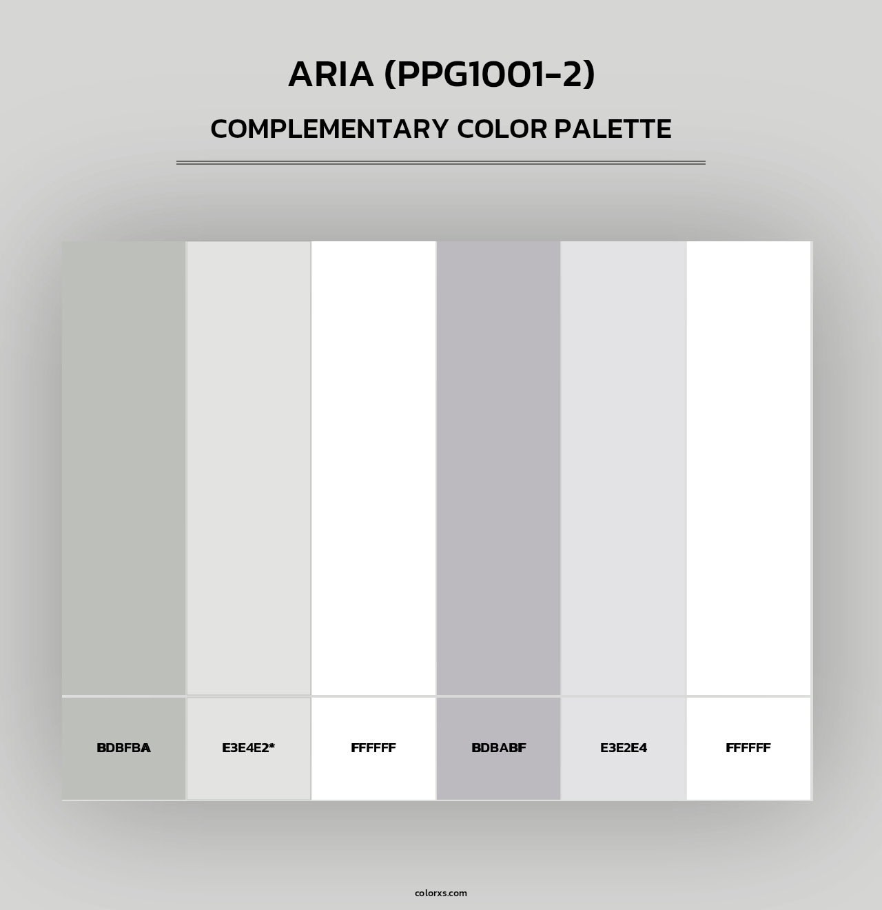 Aria (PPG1001-2) - Complementary Color Palette