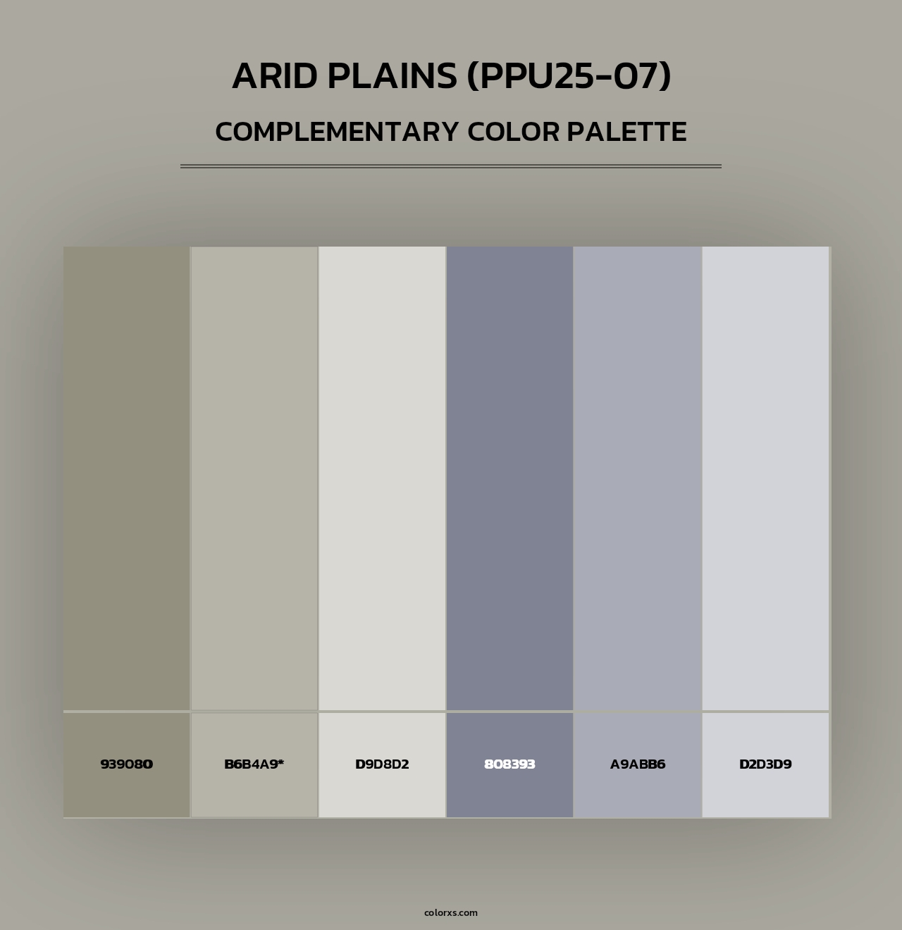 Arid Plains (PPU25-07) - Complementary Color Palette