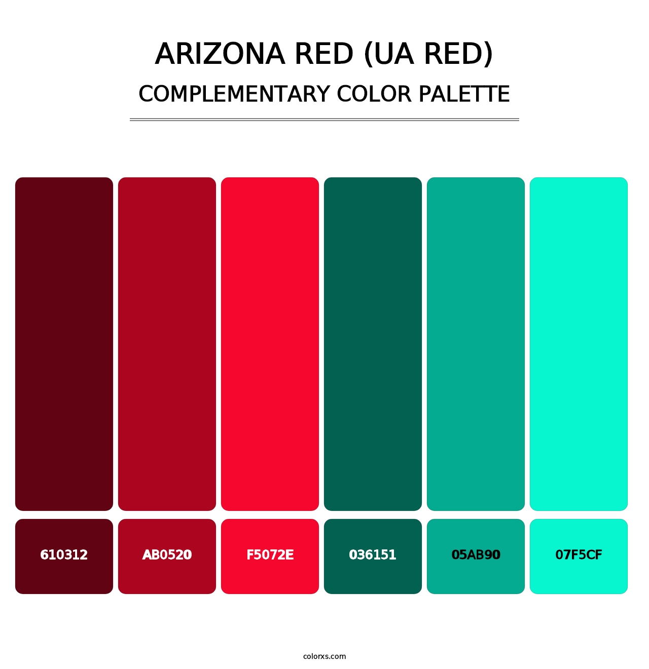 Arizona Red (UA Red) - Complementary Color Palette