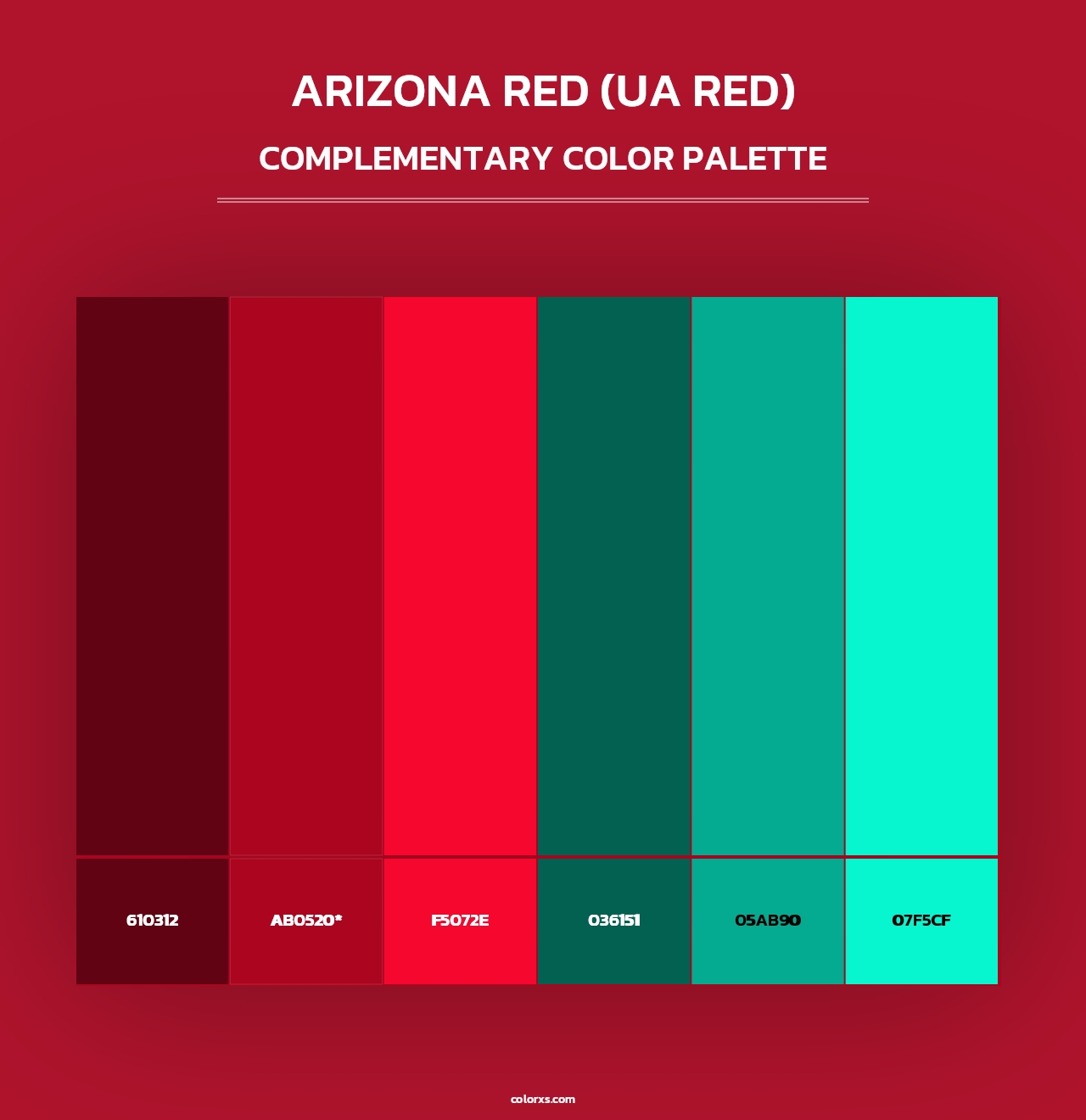 Arizona Red (UA Red) - Complementary Color Palette