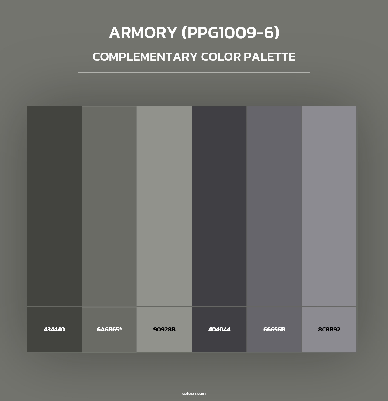 Armory (PPG1009-6) - Complementary Color Palette