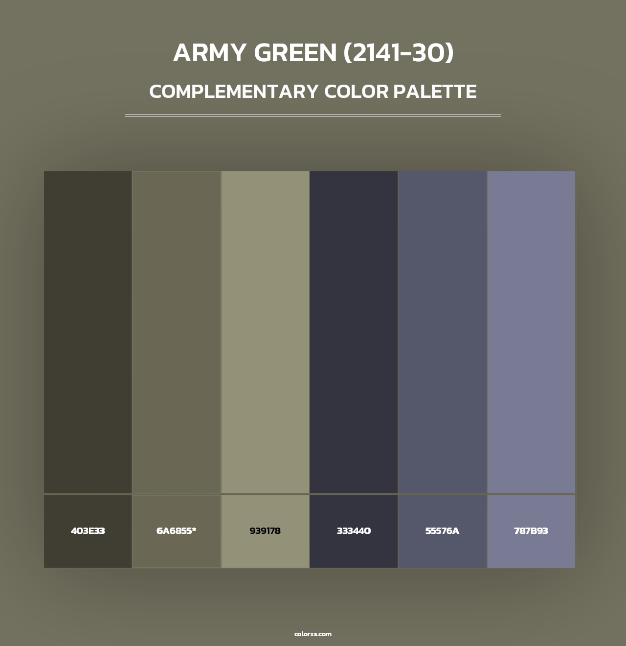 Army Green (2141-30) - Complementary Color Palette