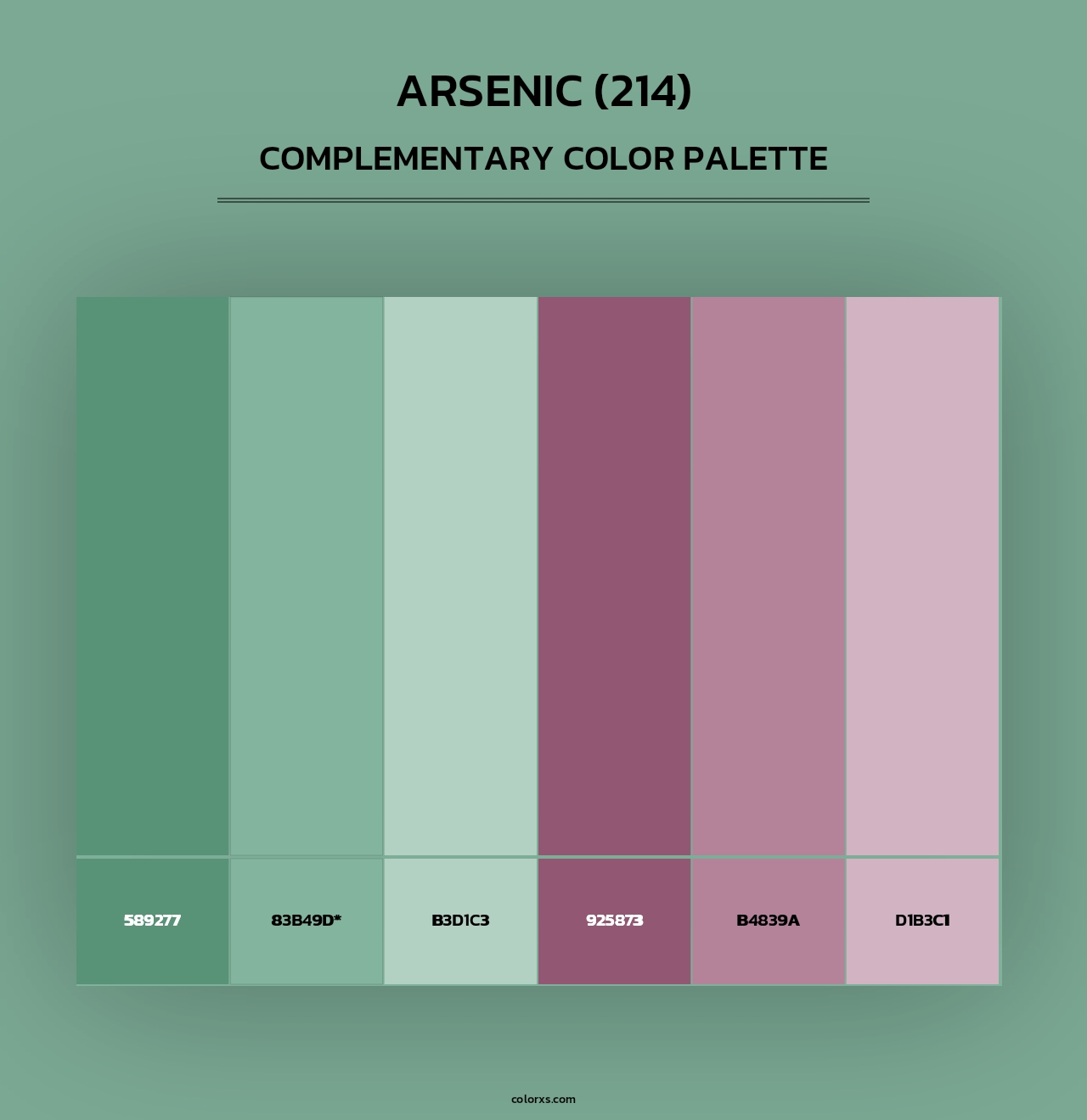 Arsenic (214) - Complementary Color Palette