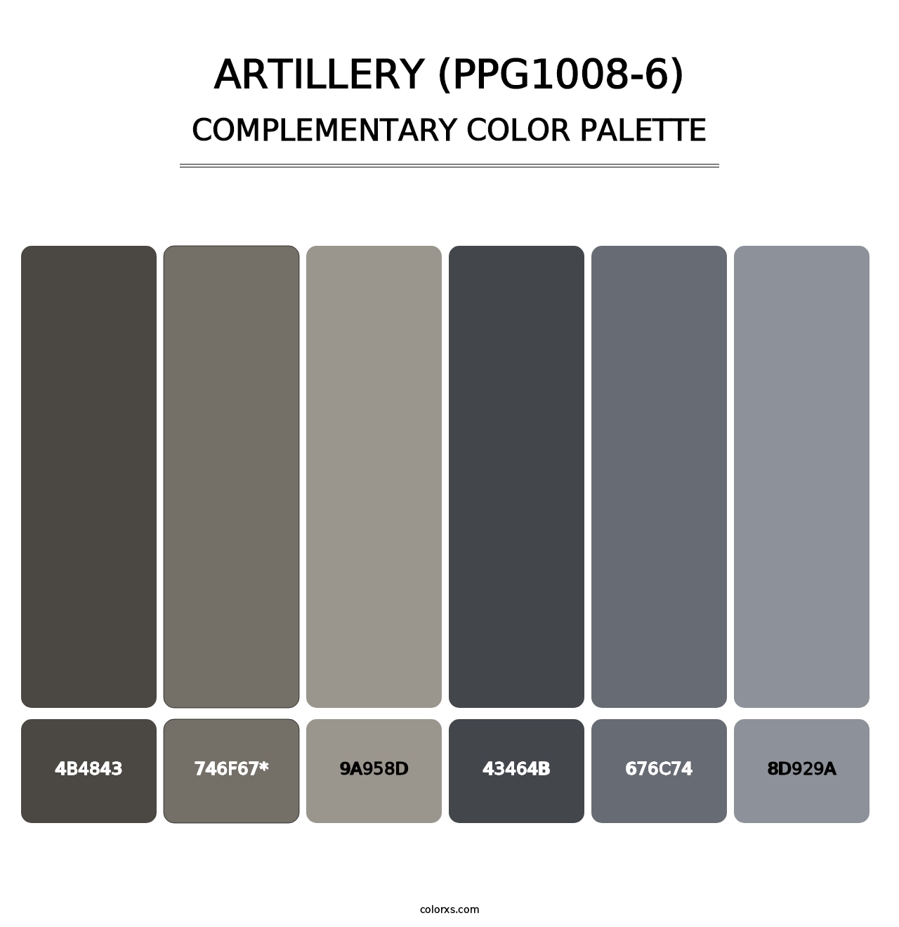 Artillery (PPG1008-6) - Complementary Color Palette