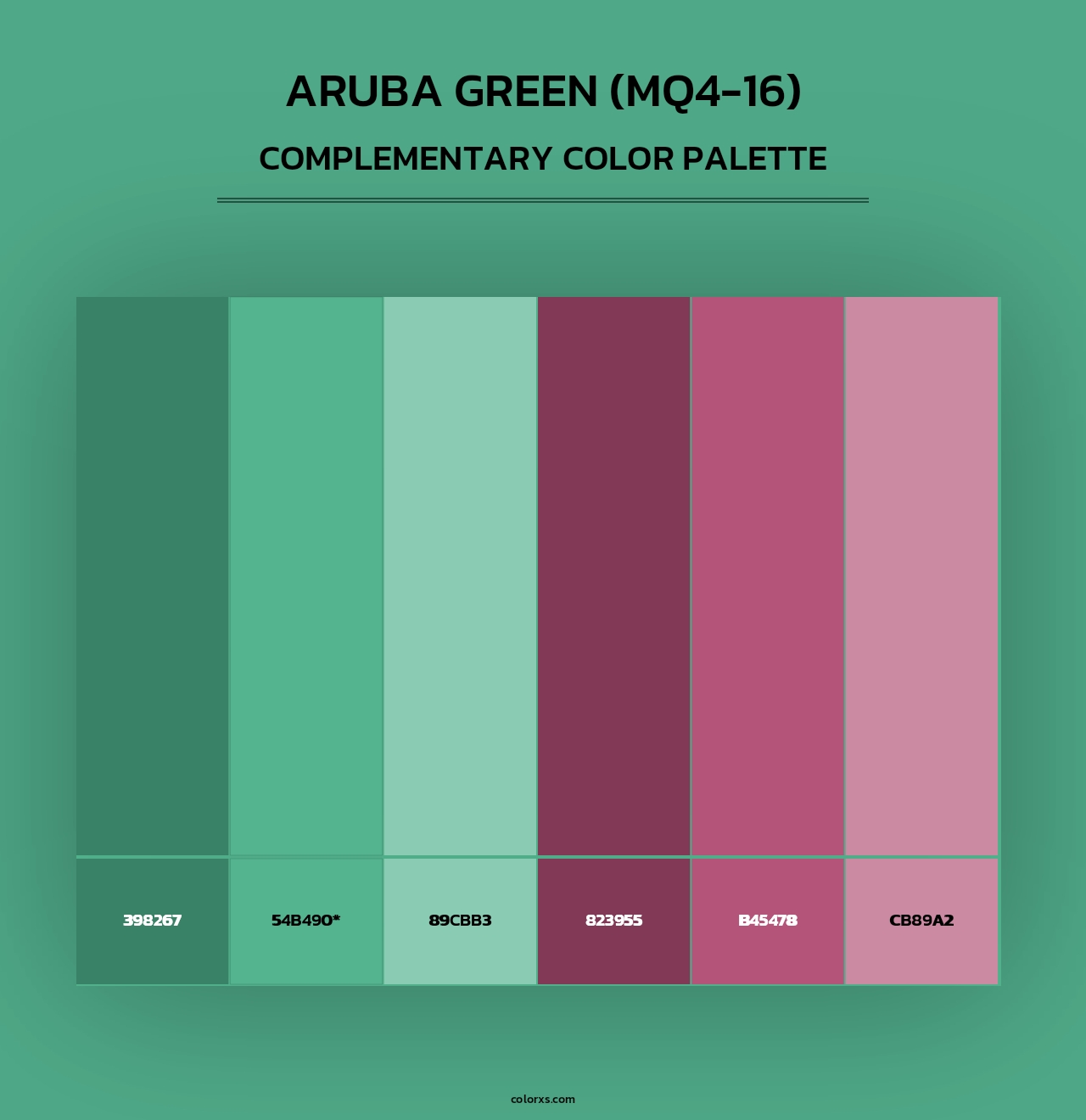 Aruba Green (MQ4-16) - Complementary Color Palette