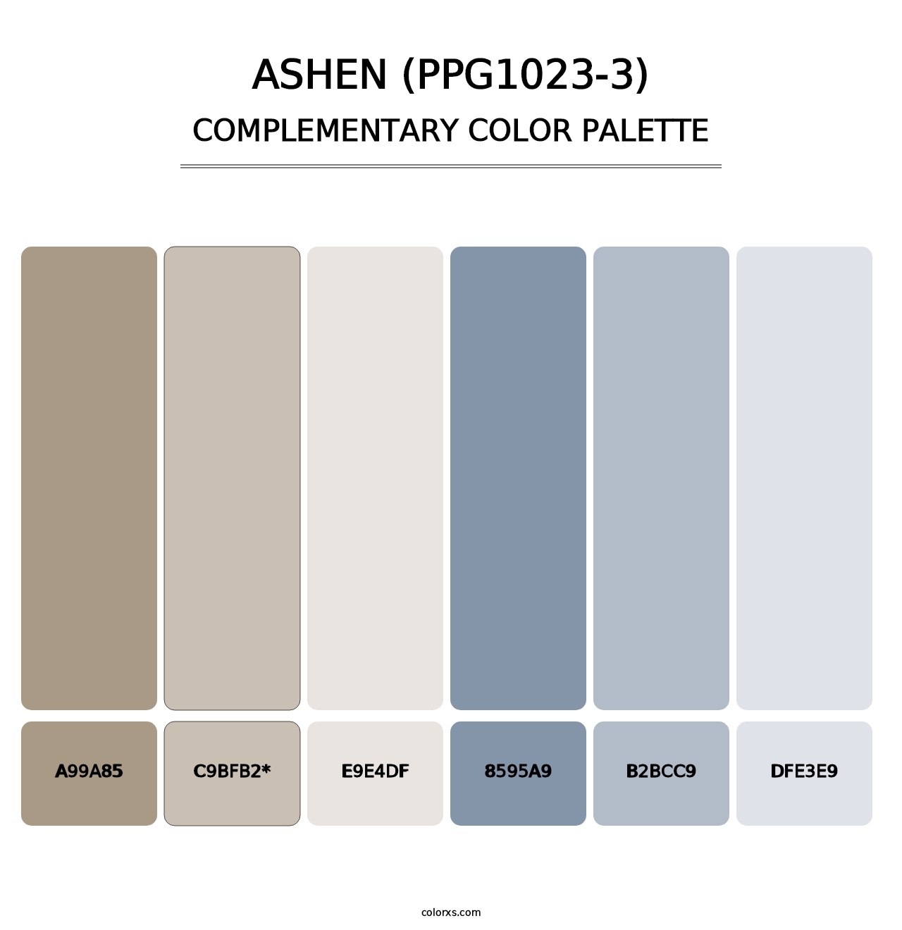Ashen (PPG1023-3) - Complementary Color Palette