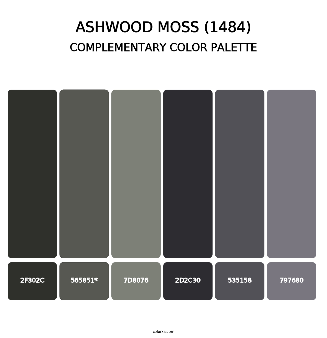 Ashwood Moss (1484) - Complementary Color Palette