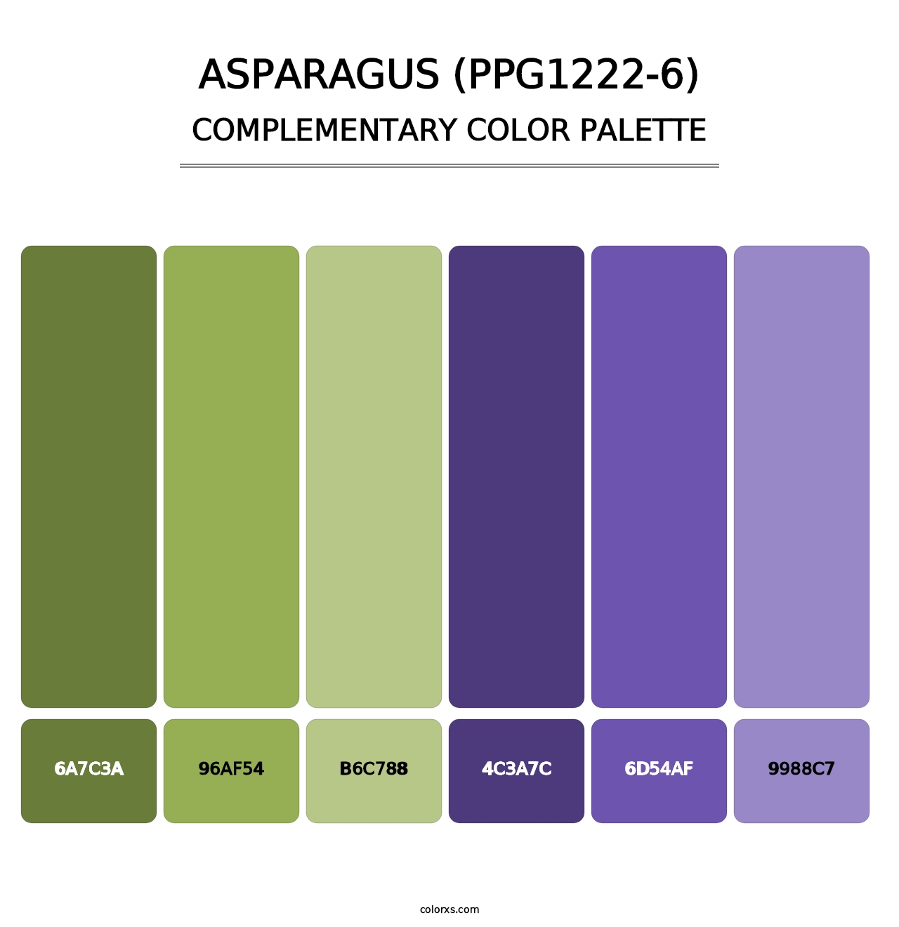 Asparagus (PPG1222-6) - Complementary Color Palette