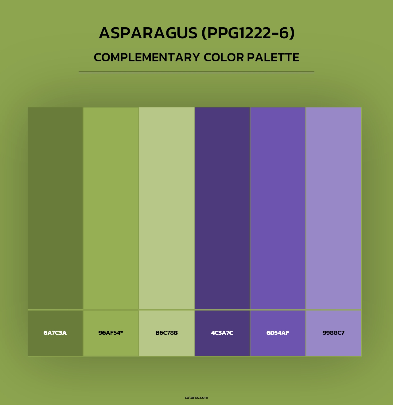 Asparagus (PPG1222-6) - Complementary Color Palette