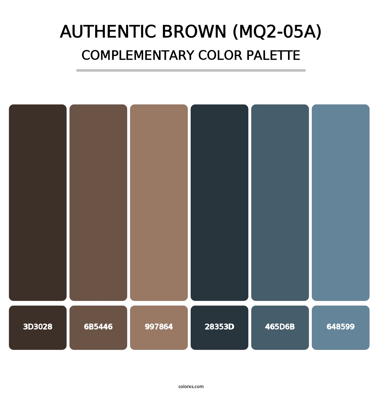Authentic Brown (MQ2-05A) - Complementary Color Palette