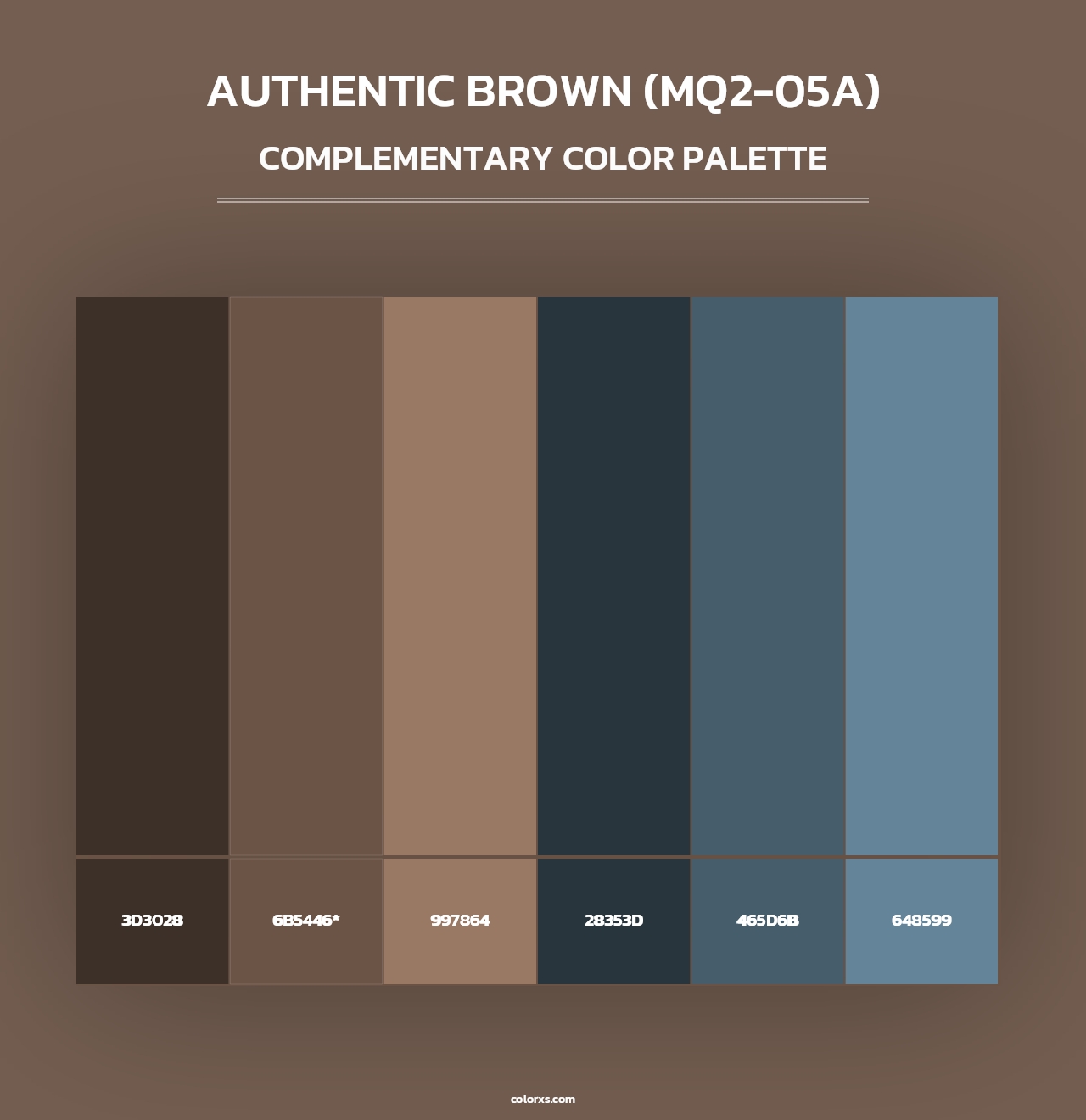 Authentic Brown (MQ2-05A) - Complementary Color Palette
