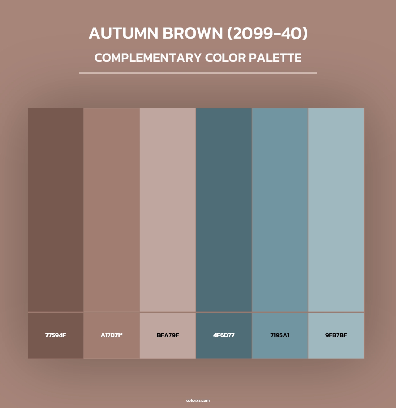 Autumn Brown (2099-40) - Complementary Color Palette