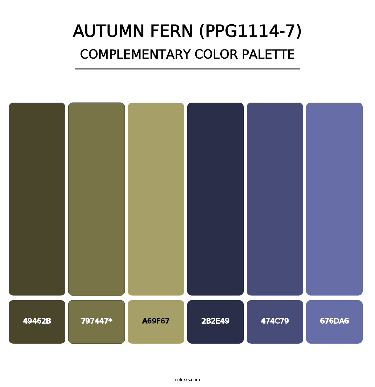 Autumn Fern (PPG1114-7) - Complementary Color Palette