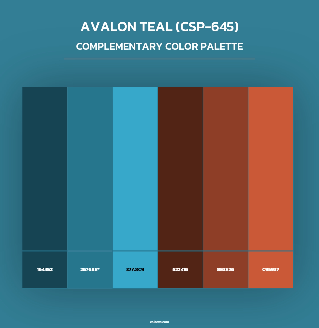 Avalon Teal (CSP-645) - Complementary Color Palette