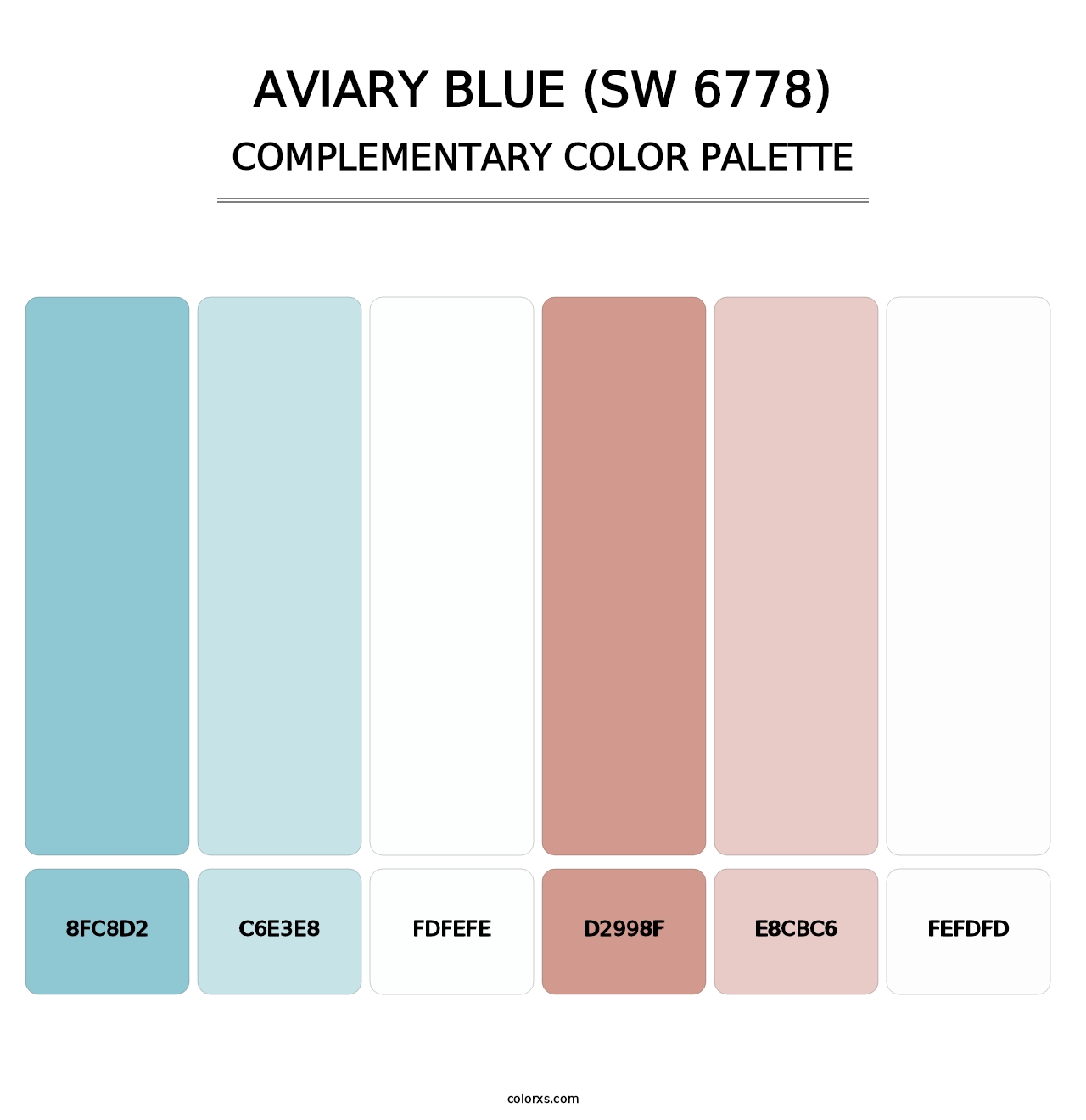 Aviary Blue (SW 6778) - Complementary Color Palette