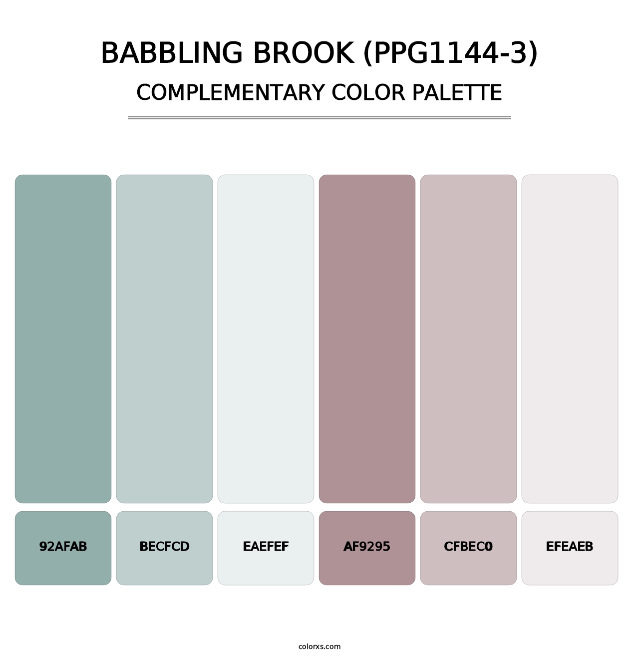 Babbling Brook (PPG1144-3) - Complementary Color Palette