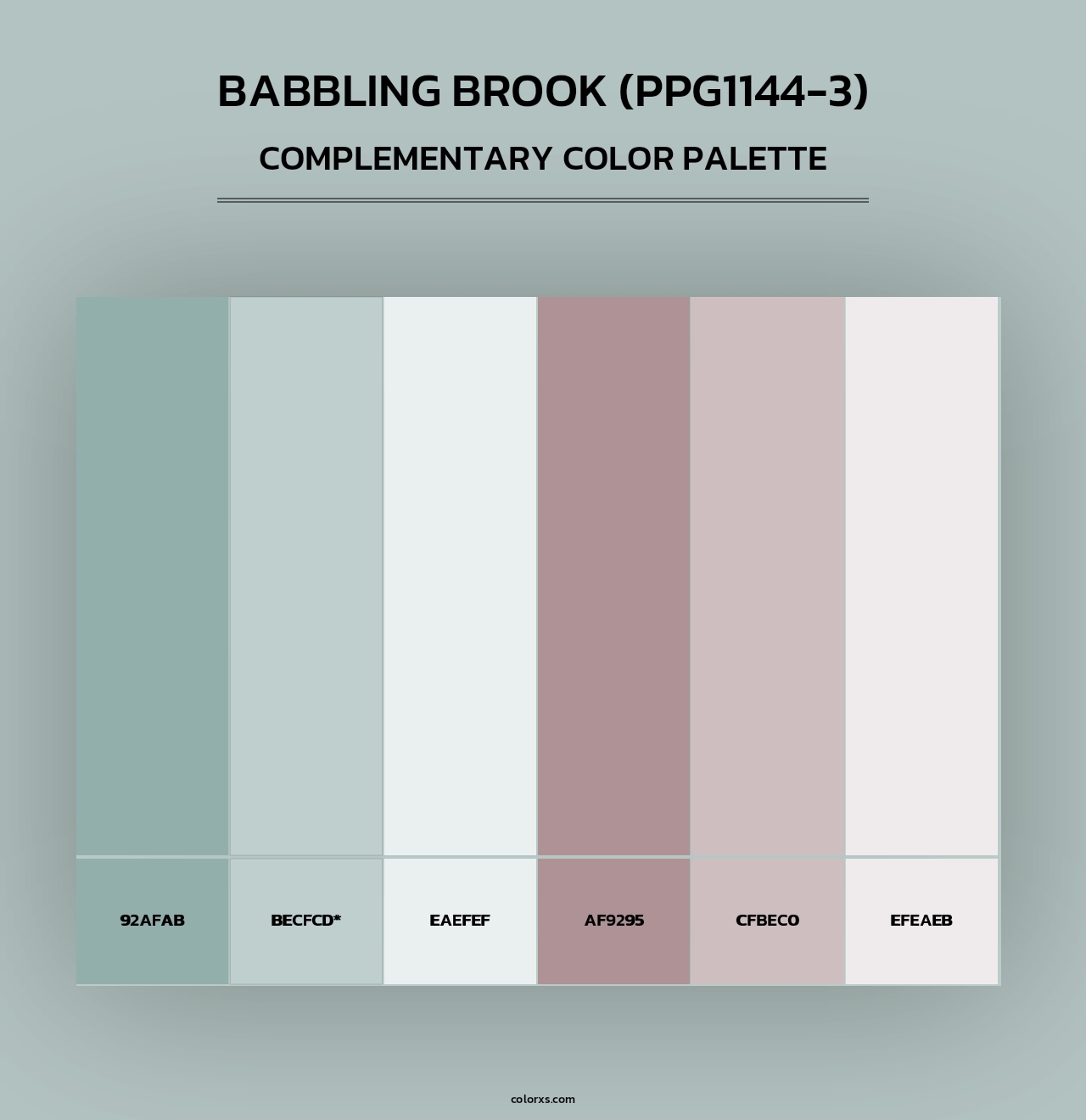 Babbling Brook (PPG1144-3) - Complementary Color Palette