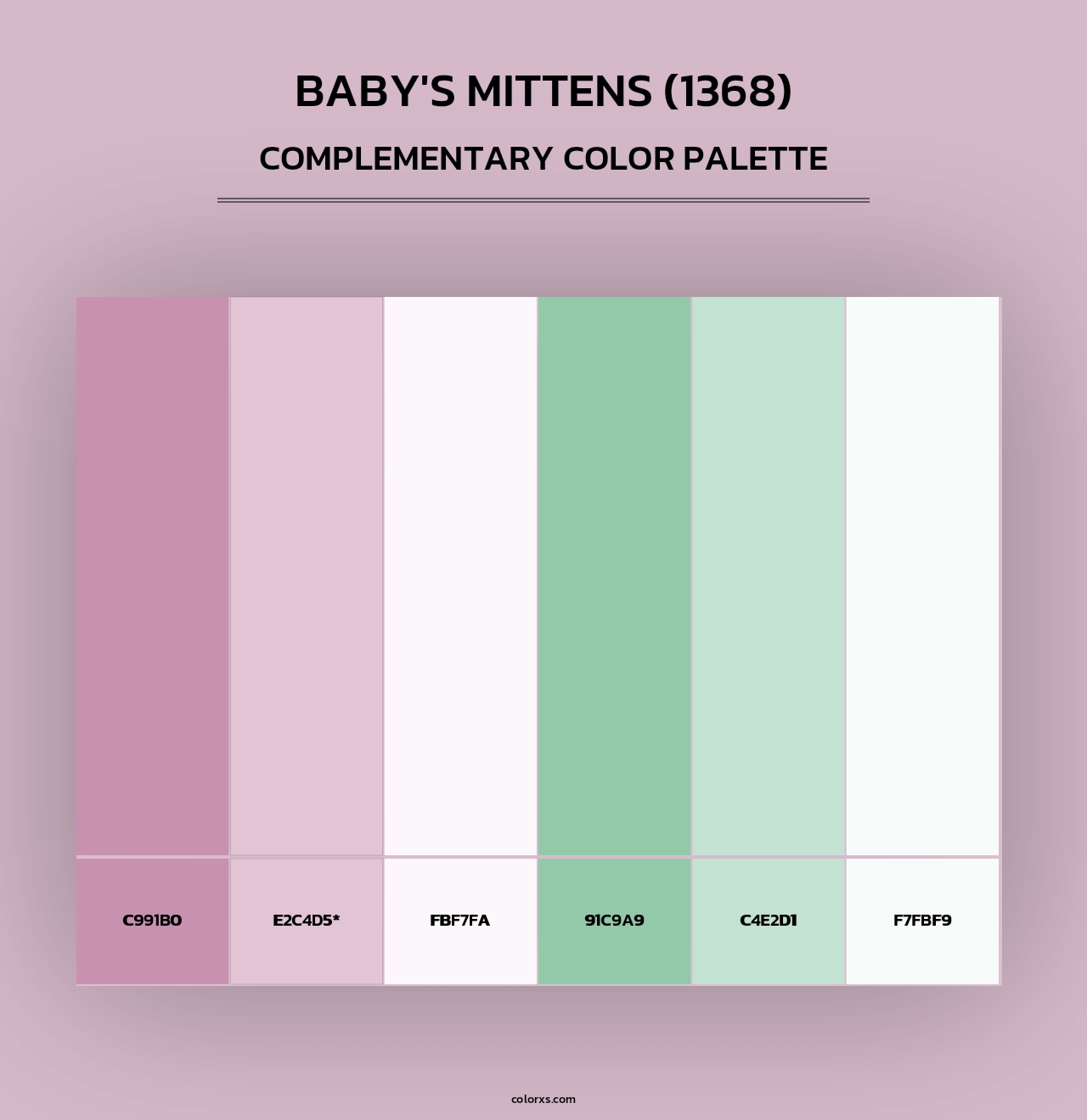 Baby's Mittens (1368) - Complementary Color Palette