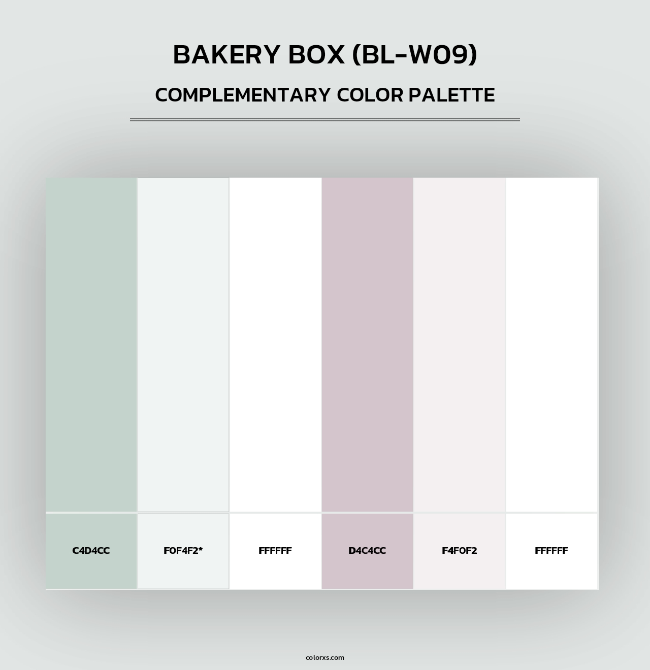 Bakery Box (BL-W09) - Complementary Color Palette