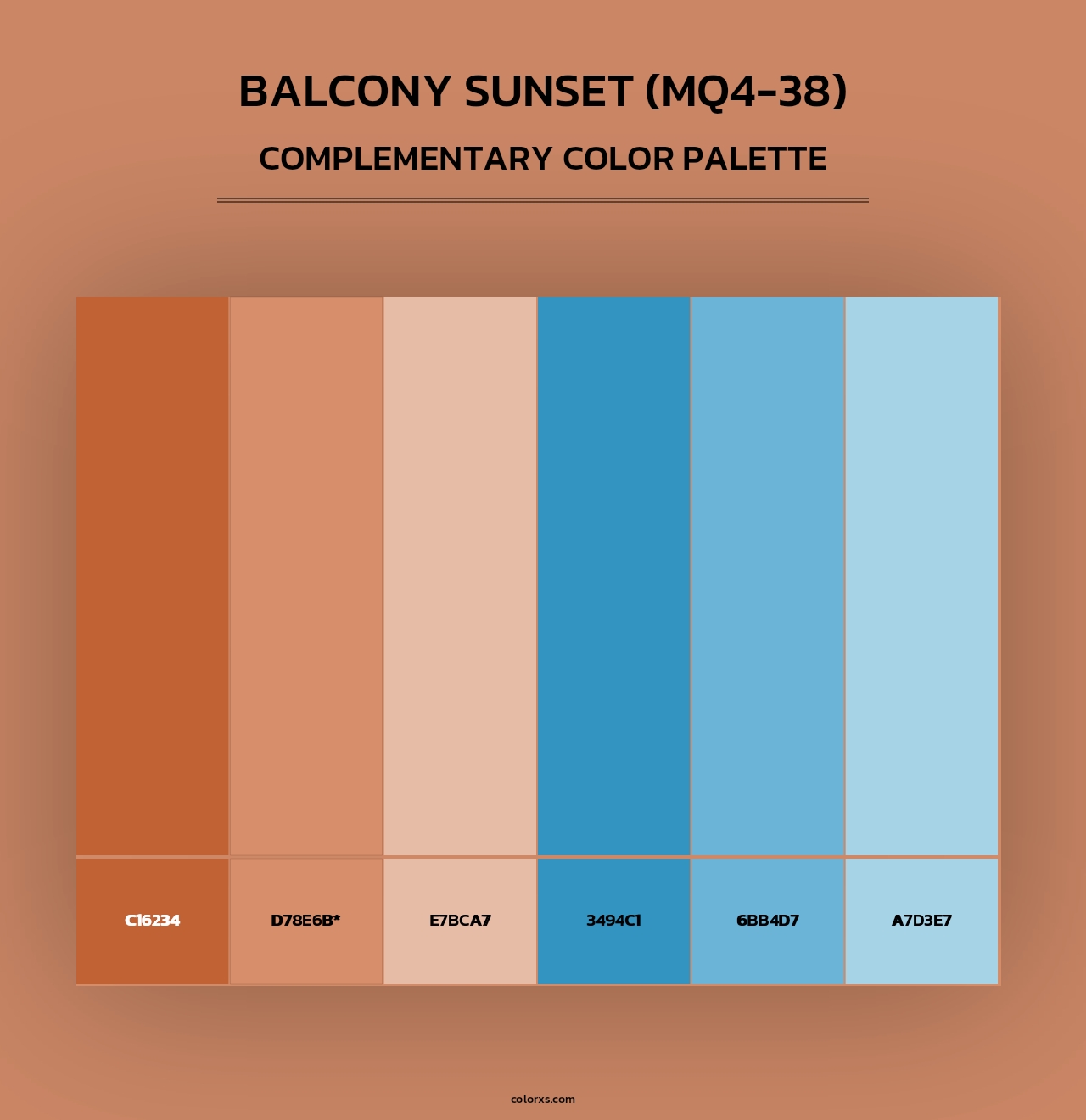 Balcony Sunset (MQ4-38) - Complementary Color Palette