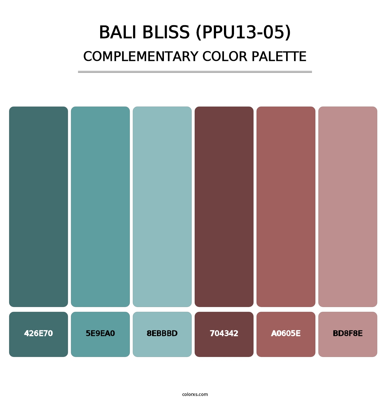 Bali Bliss (PPU13-05) - Complementary Color Palette