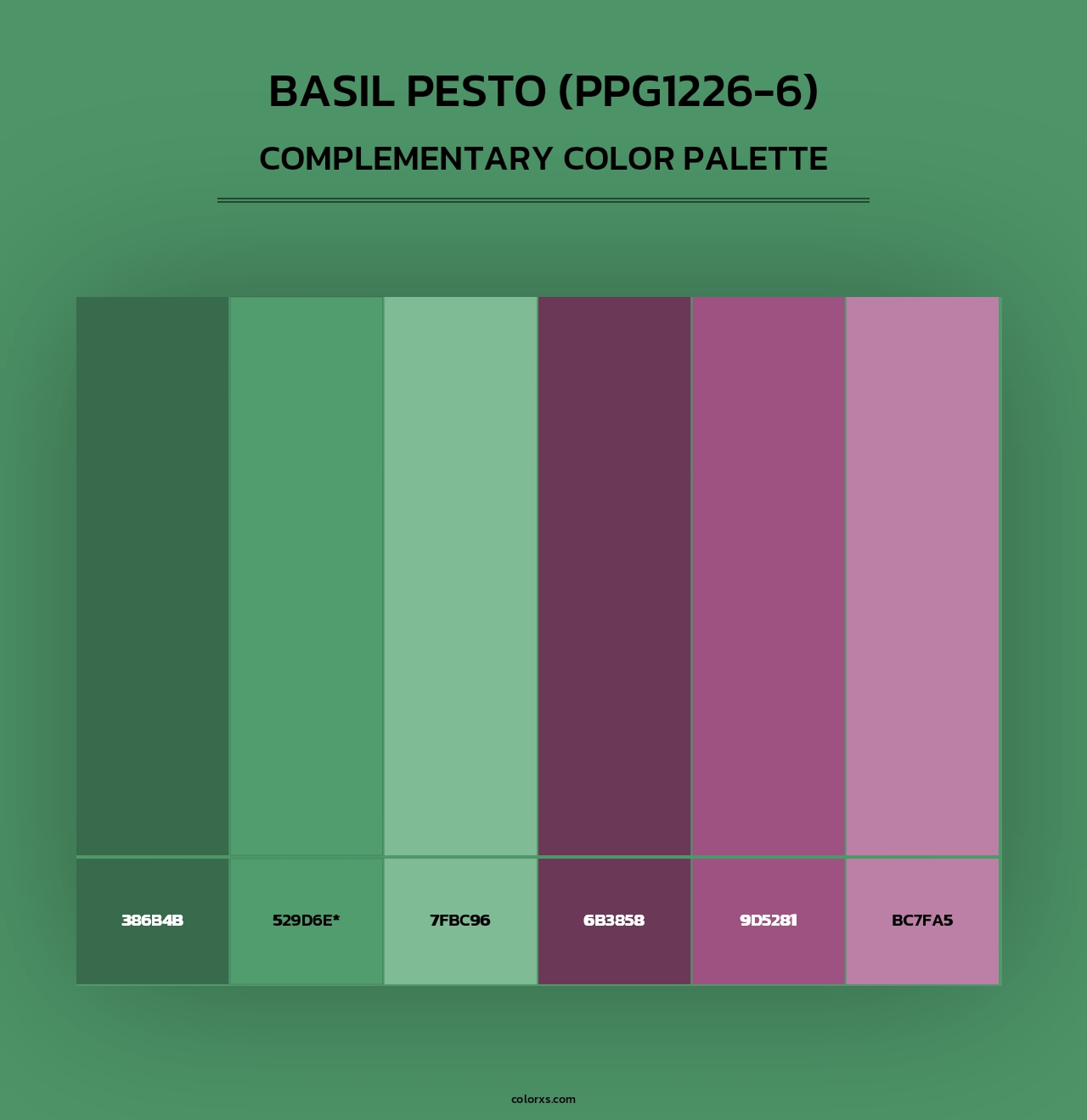 Basil Pesto (PPG1226-6) - Complementary Color Palette