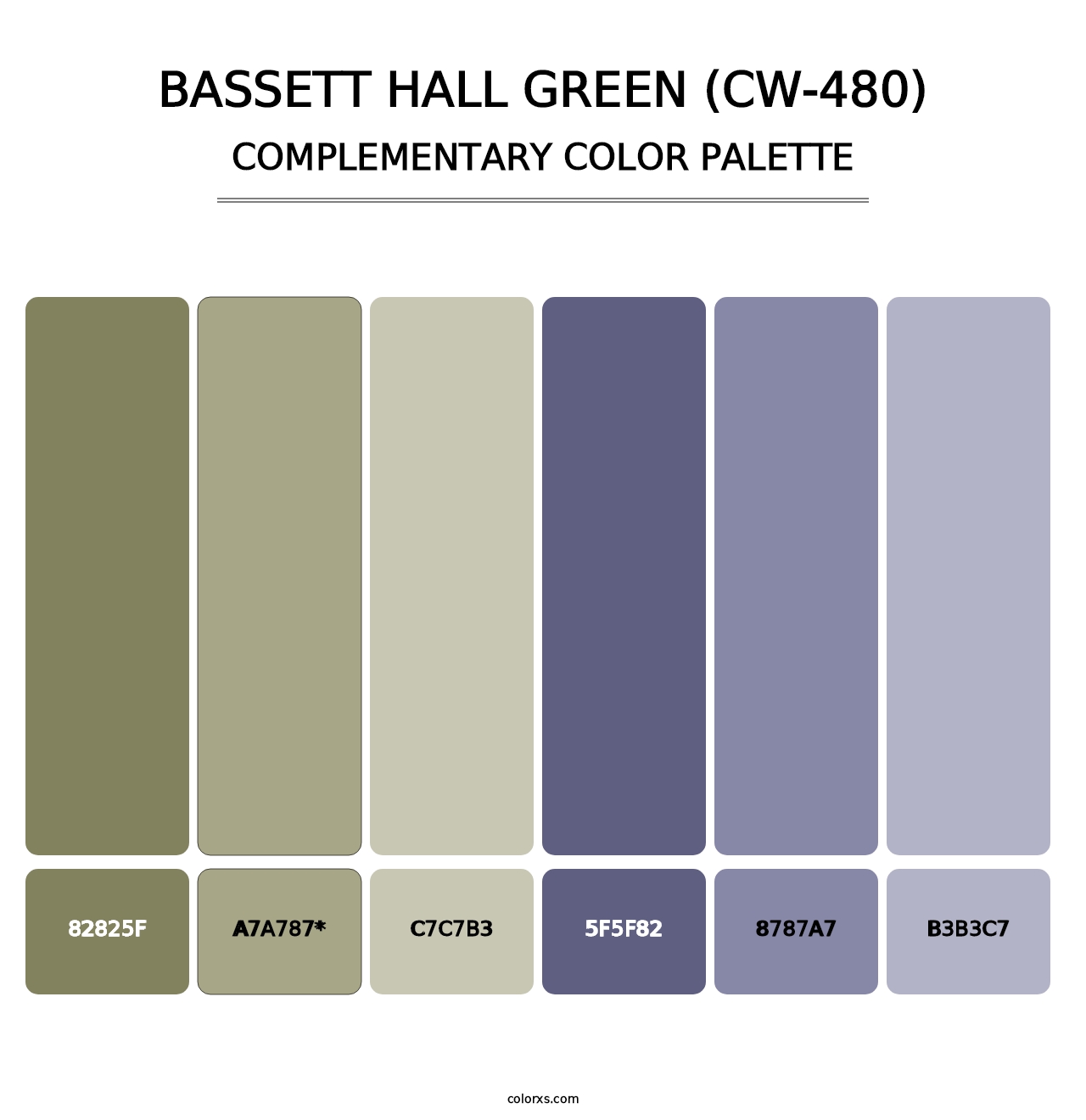 Bassett Hall Green (CW-480) - Complementary Color Palette