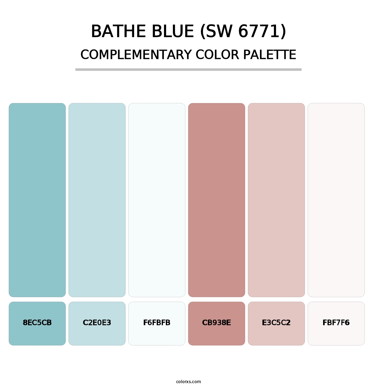 Bathe Blue (SW 6771) - Complementary Color Palette