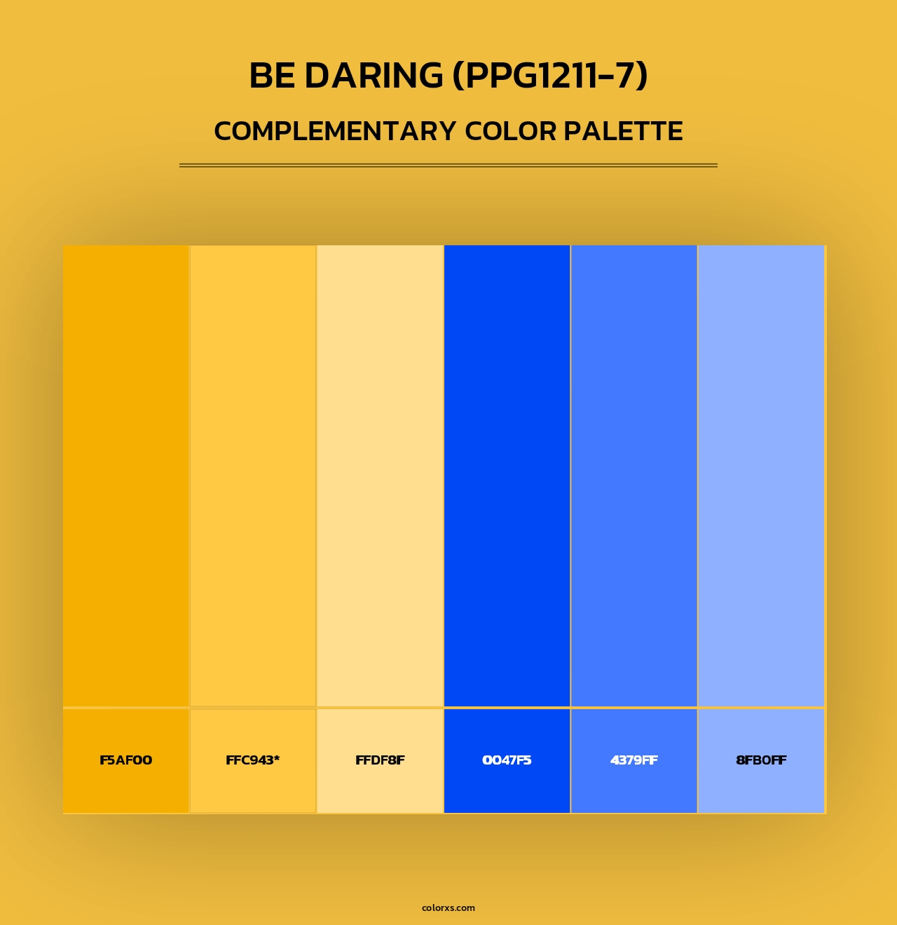 Be Daring (PPG1211-7) - Complementary Color Palette