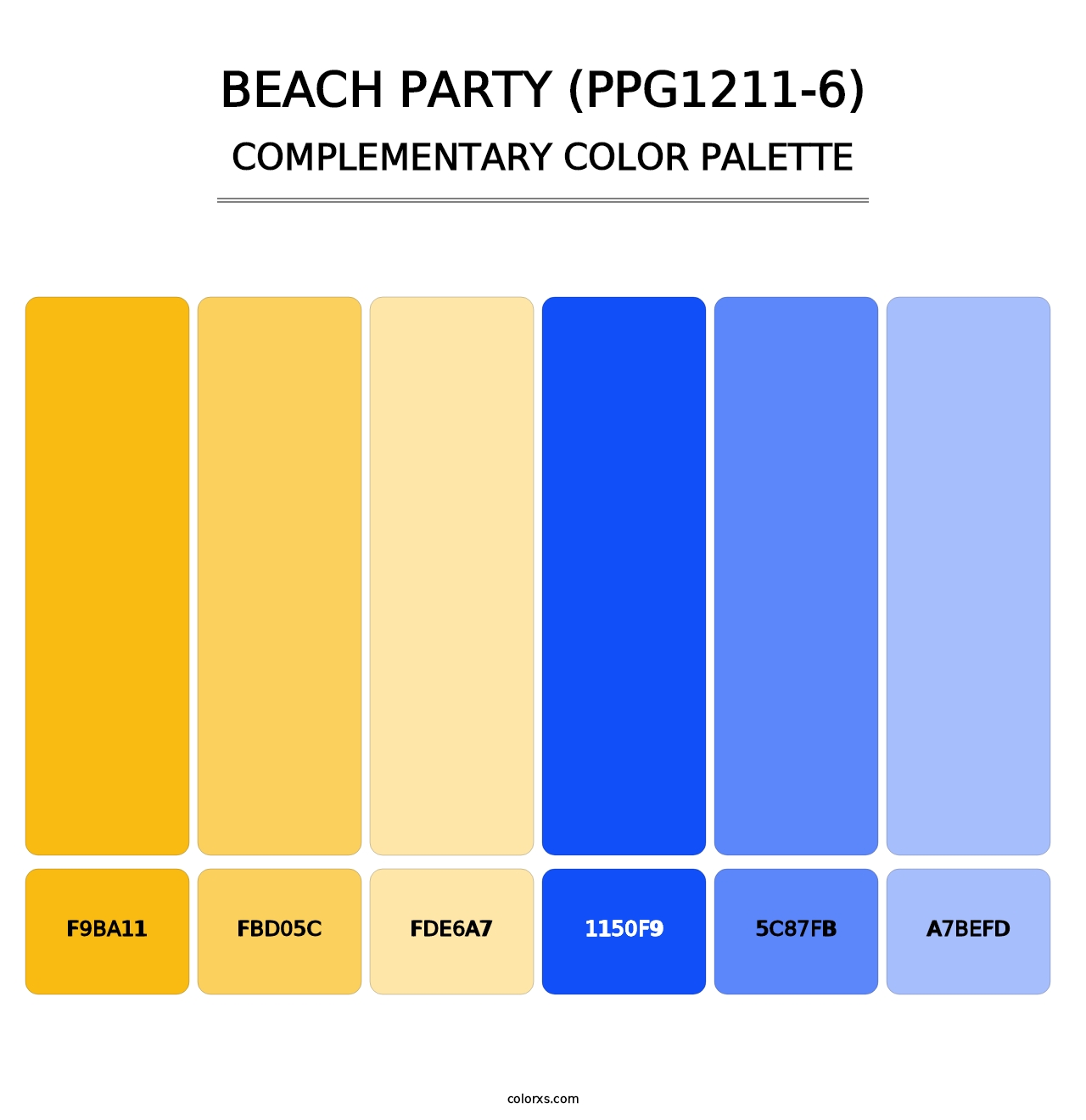 Beach Party (PPG1211-6) - Complementary Color Palette