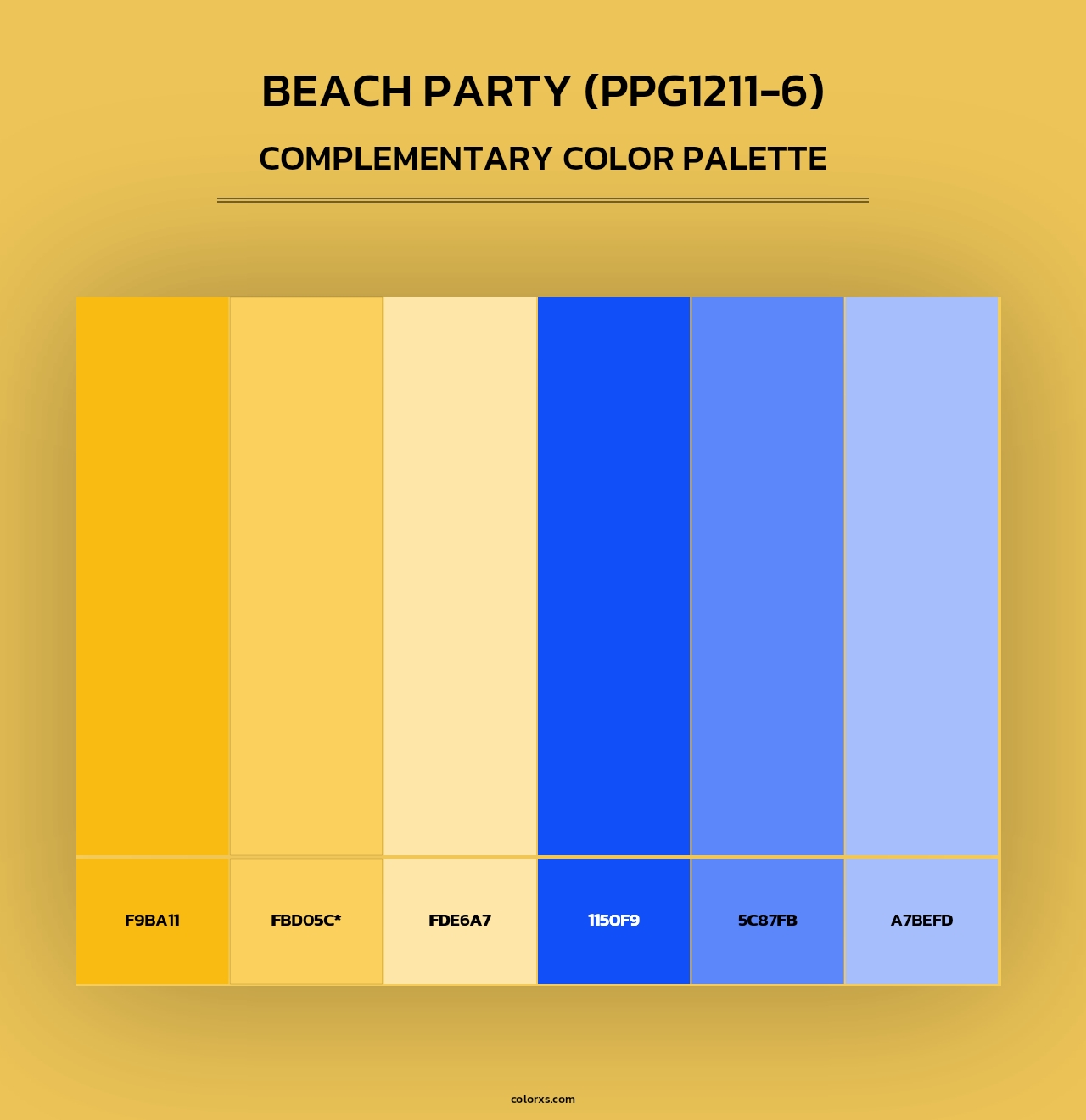 Beach Party (PPG1211-6) - Complementary Color Palette