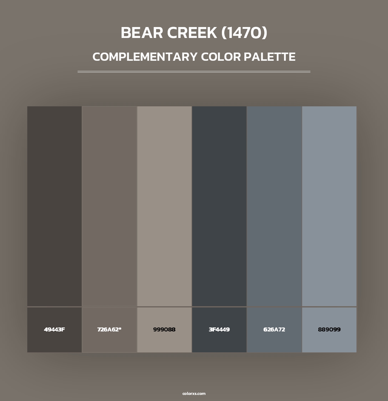 Bear Creek (1470) - Complementary Color Palette