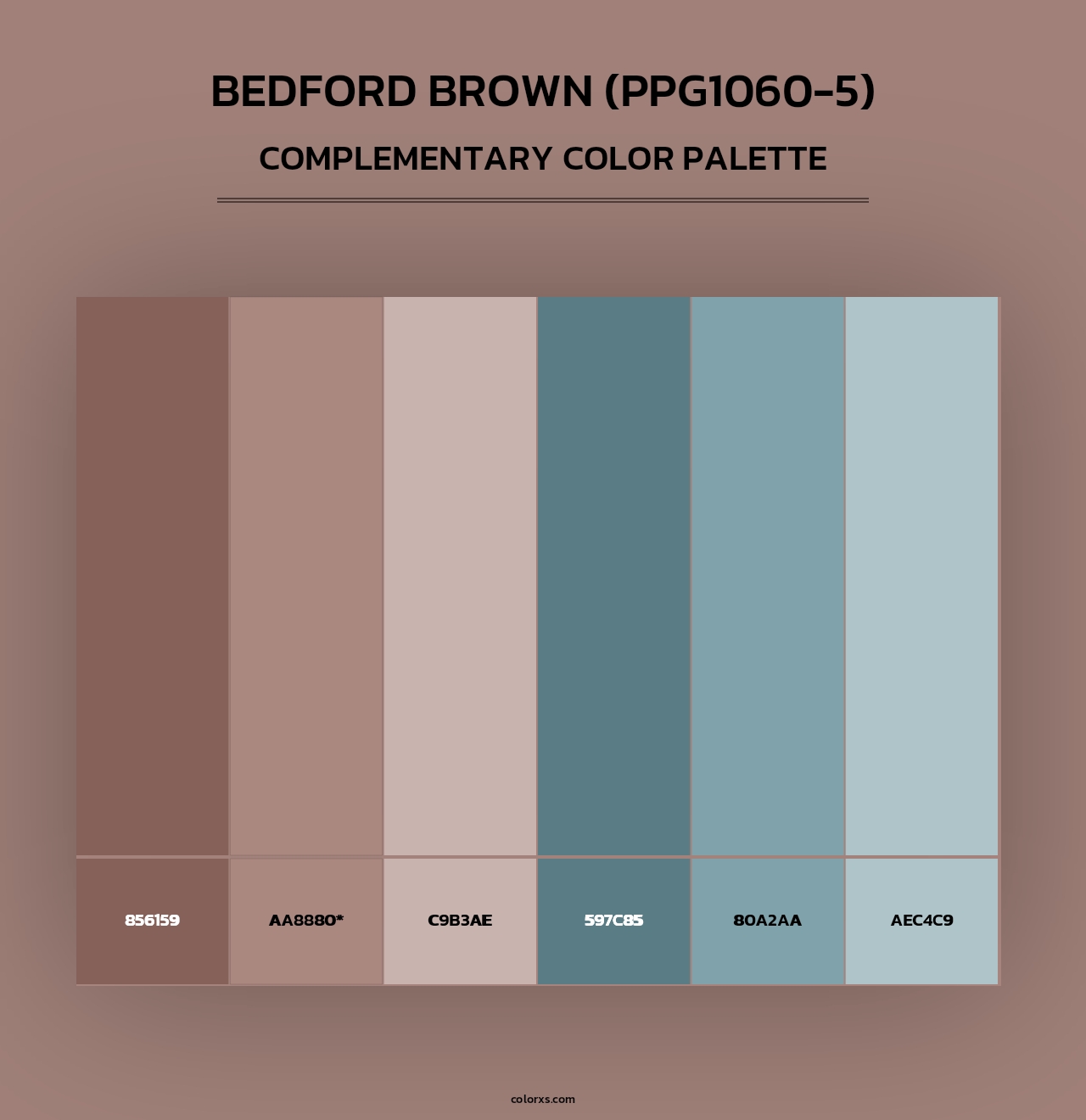 Bedford Brown (PPG1060-5) - Complementary Color Palette