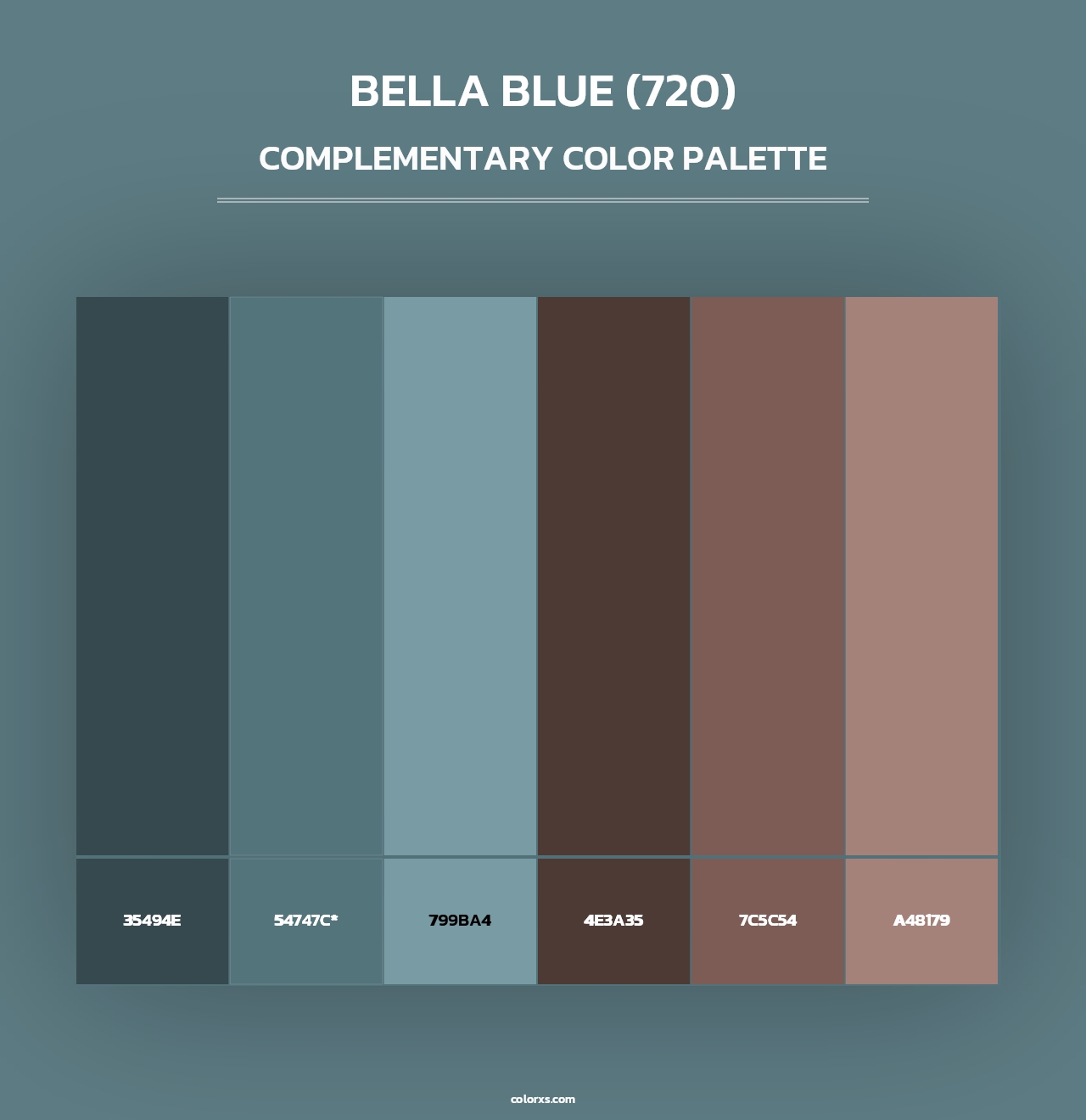 Bella Blue (720) - Complementary Color Palette