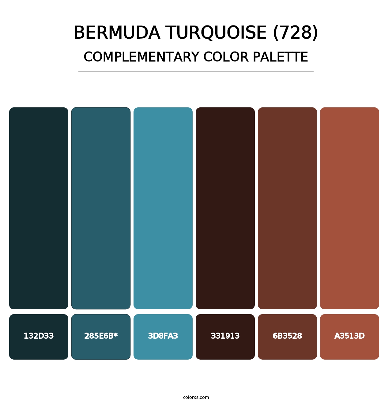 Bermuda Turquoise (728) - Complementary Color Palette