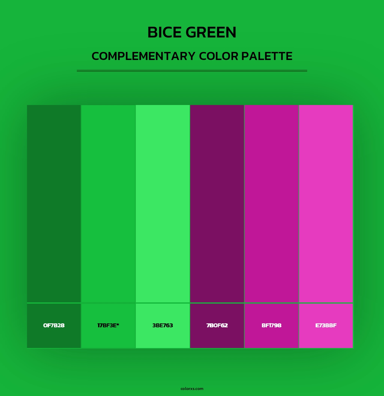 Bice Green - Complementary Color Palette